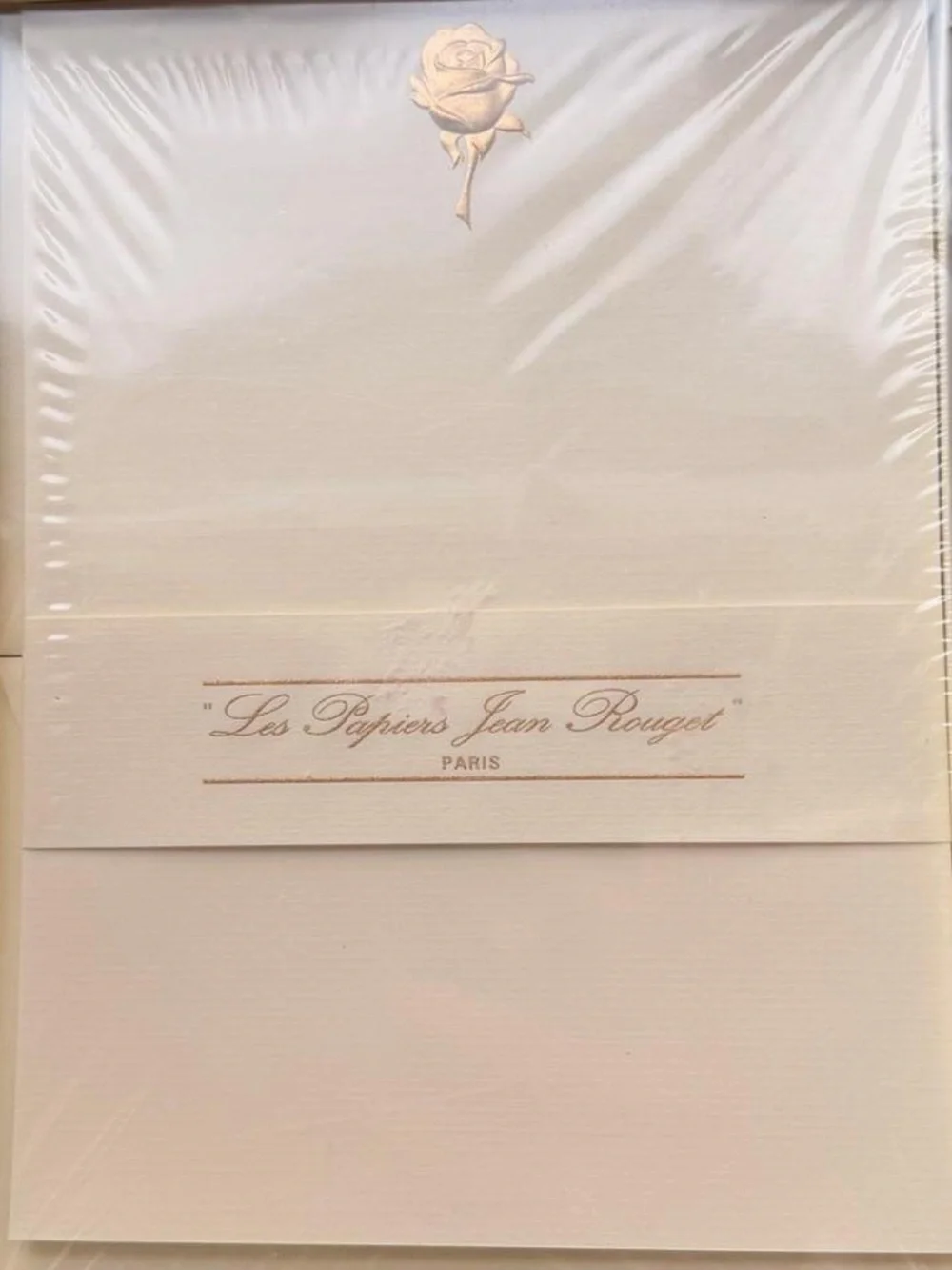 Les Papiers Jean Rouget Paris Stationery Set - Cream with Gold Rose